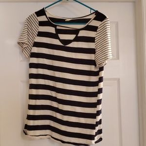 Navy striped Maternity Top